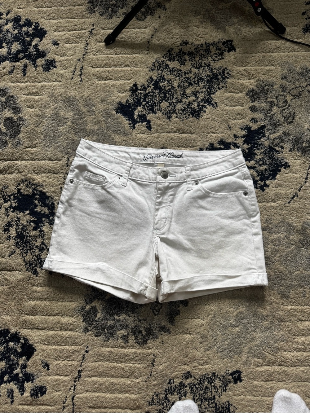 Universal Thread White Women's Denim Cuffed Shorts
